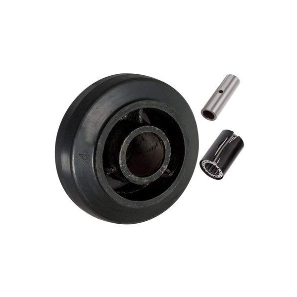 4"x2" Rubber ON CAST Iron Wheel, 300 lbs Capacity